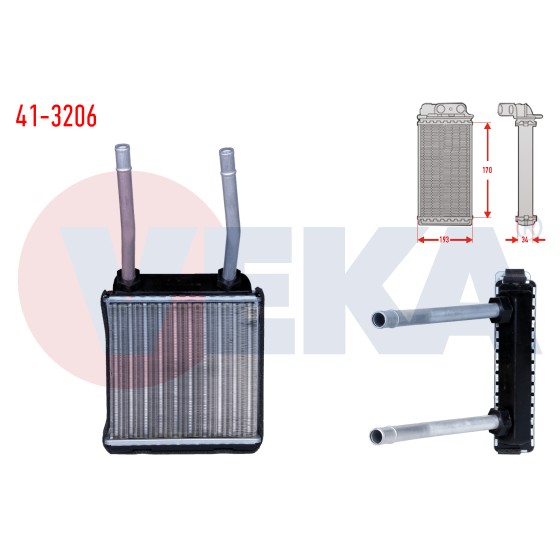 VEKA Kalorifer Radyatoru Mekanik Opel Vectra A 1.4 Borulu 1988-1995 - Kod 41-3206 - OEM 1806116 ürün görseli