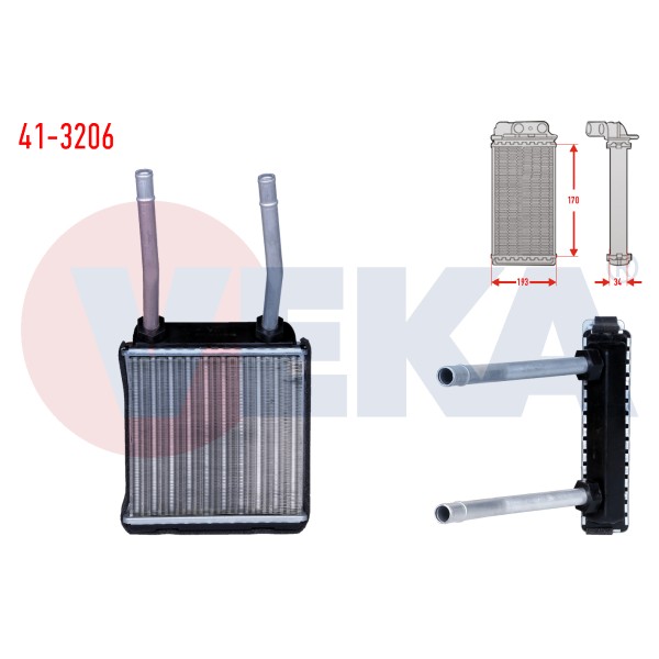 VEKA Kalorifer Radyatoru Mekanik Opel Vectra A 1.4 Borulu 1988-1995 - Kod 41-3206 - OEM 1806116