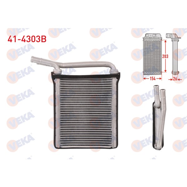 VEKA Kalorifer Radyatoru Brazing Toyota Corolla (E15_) 1.4 D-4d 2007-2012 - Kod 41-4303B - OEM 87107-02150