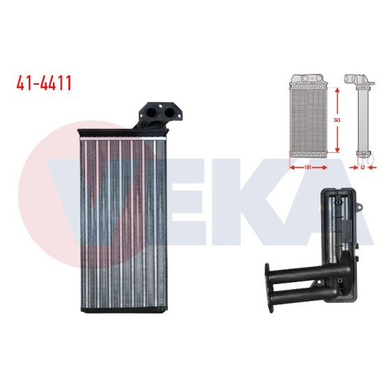 VEKA Kalorifer Radyatoru Mekanik Volkswagen LT 28-35 II (2db, 2de, 2dk) 2.5 Audi TDI 1996-2006 - Kod 41-4411 - OEM 2D0819031 ürün görseli