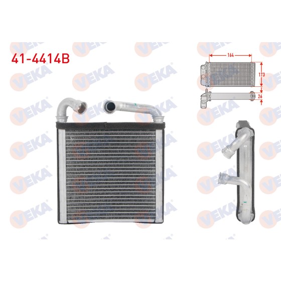 VEKA Kalorifer Radyatoru Brazing Volkswagen Golf Vii 1.4 TSI - 1.6 Audi TDI 2012- / Crafter 2.0 Audi TDI 2011- / Volkswagen Passat 1.6 Audi TDI 2014- / Volkswagen Tiguan 1.4 TSI 2016- / Skoda - Kod 41-4414B - OEM 5Q0819031A ürün görseli