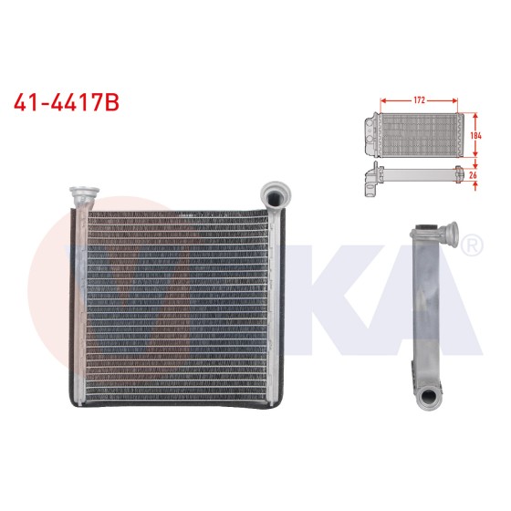 VEKA Kalorifer Radyatoru Brazing Volkswagen Golf Vii 1.4 TSI - 1.6 Audi TDI 2012- / Volkswagen Passat 1.6 Audi TDI 2014- / T-roc 1.5 TSI 2017- / Audi A3 1.6 Audi TDI 2012- / Seat Ateca 1.4 TSI - Kod 41-4417B - OEM 5Q0819031 ürün görseli
