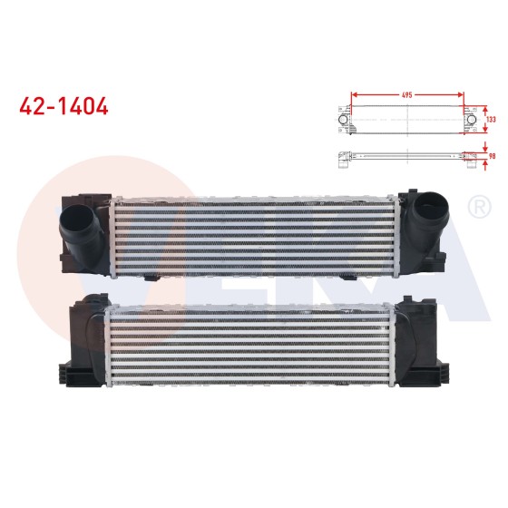 VEKA Turbo Radyatoru (Intercooler) Bmw 1 Serisi 116 I - 118 I 2010- / 2 Serisi 218 I - 220 D 2014- / 3 Serisi 318 I - 320 D - 320 D Xdrive 2011- / 4 Serisi 42 - Kod 42-1404 - OEM 17517600531 ürün görseli