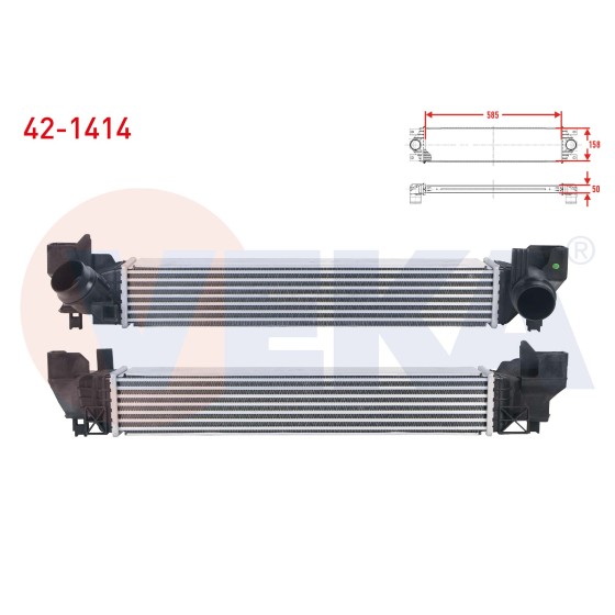 VEKA Turbo Radyatoru (Intercooler) Bmw 1 Serisi (F40) 118 I 2019- / 2 Serisi (F45) 218 I 2014- / X1 - X2 1.8i 2014- / Mini Cooper 1.5 A-t 2013- / Clubman - Cou - Kod 42-1414 - OEM 17517617597 ürün görseli