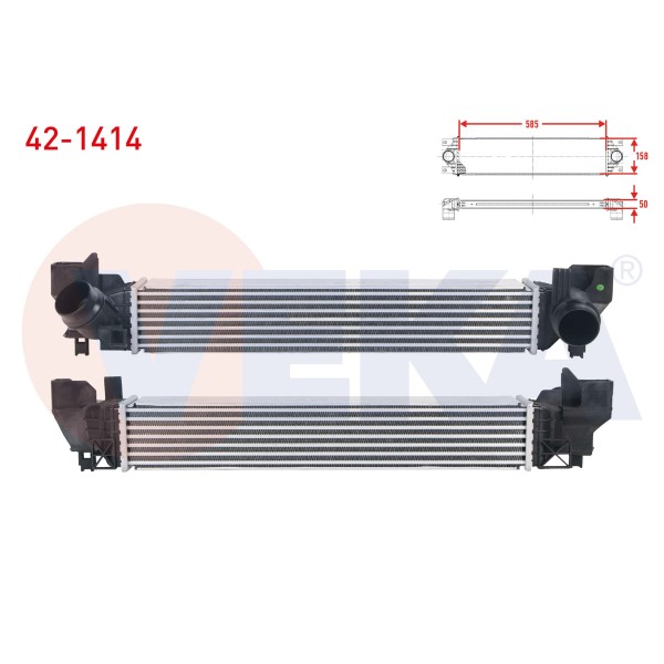 VEKA Turbo Radyatoru (Intercooler) Bmw 1 Serisi (F40) 118 I 2019- / 2 Serisi (F45) 218 I 2014- / X1 - X2 1.8i 2014- / Mini Cooper 1.5 A-t 2013- / Clubman - Cou - Kod 42-1414 - OEM 17517617597