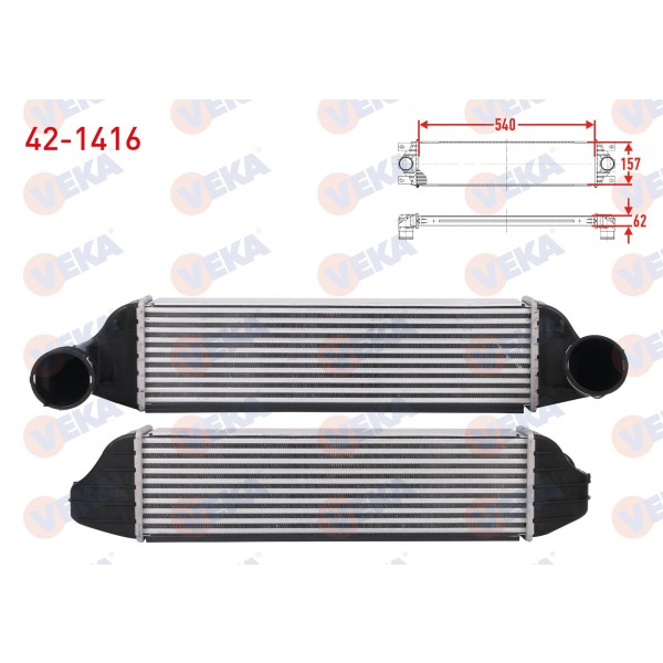 VEKA Bmw Turbo Radyatoru (Intercooler) Bmw X3 (E83) 2.0 SD 177 Hp 2007-2008 - Kod 42-1416 - OEM 17513421803