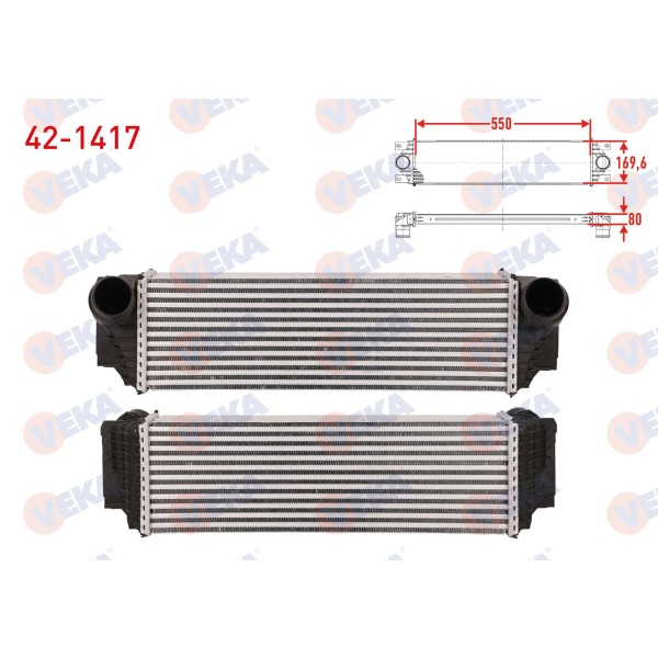 VEKA Bmw Turbo Radyatoru (Intercooler) 5 (F10) 535 D 299 Hp 2010-2011 - Kod 42-1417 - OEM 17517812016