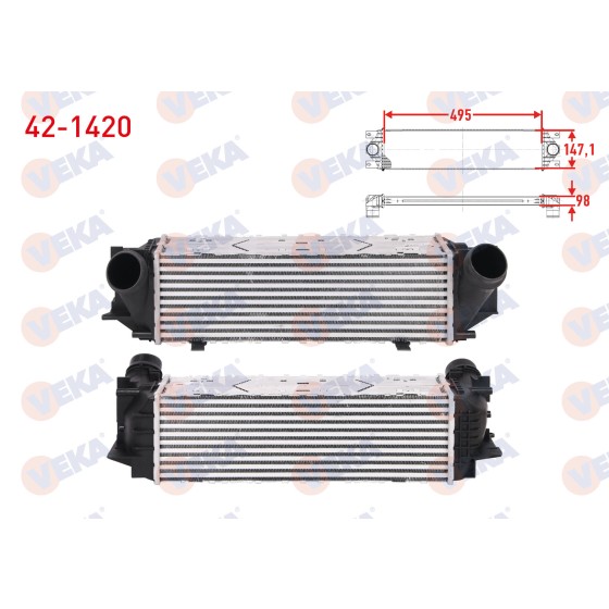 VEKA Bmw Turbo Radyatoru (Intercooler) 5 (F10) 520 I 184 Hp 1996-2003 - Kod 42-1420 - OEM 17117618768 ürün görseli