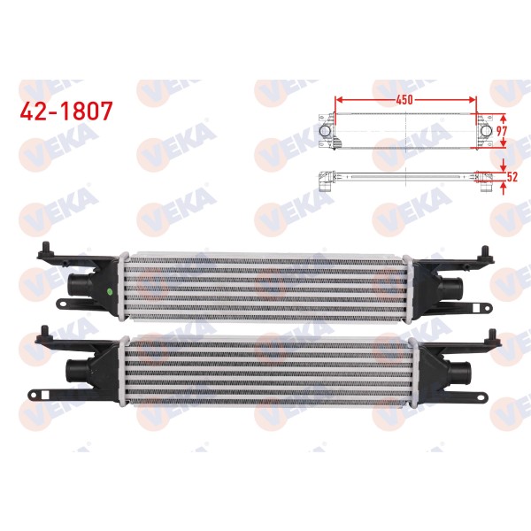 VEKA Turbo Radyatoru (Intercooler) Fiat Grande Fiat Punto (199) 1.3 Mjt 75 HP 2005-2012 - Kod 42-1807 - OEM 55702237