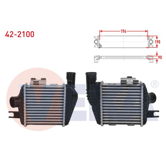 VEKA Turbo Radyatoru (Intercooler) Hyundai Tucson 2.0 CRDI 2004-2010 - Kod 42-2100 - OEM ürün görseli