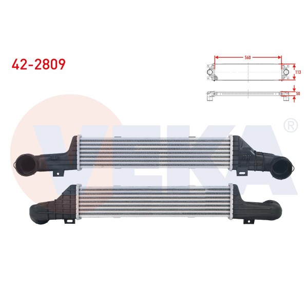 VEKA Turbo Radyatoru (Intercooler) Mercedes-benz E Serisi (W210) E 200 - E 200 CDI - E 220 CDI - E 270 CDI 1995-2002 - Kod 42-2809 - OEM A2105001400