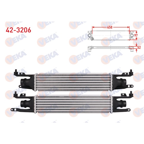 VEKA Turbo Radyatoru (Intercooler) Opel Corsa D 1.3 CDTI 90 HP 2006-2014 - Kod 42-3206 - OEM ürün görseli