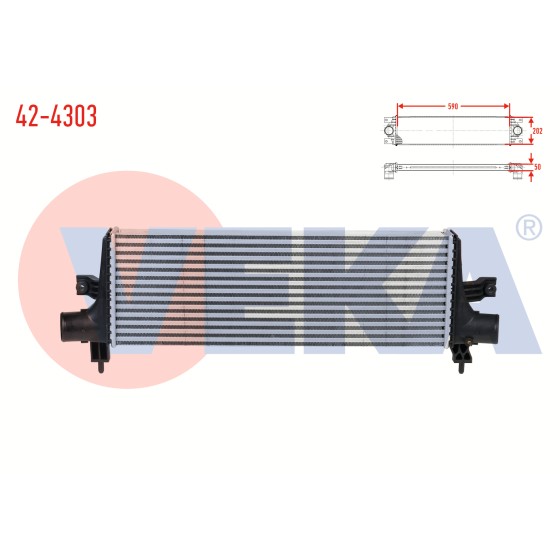 VEKA Turbo Radyatoru (Intercooler) Toyota Hi-lux Viii Revo Pick UP (GUN1_, GUN13_) 2.4 D 2015 - Kod 42-4303 - OEM 17940-0L110 ürün görseli
