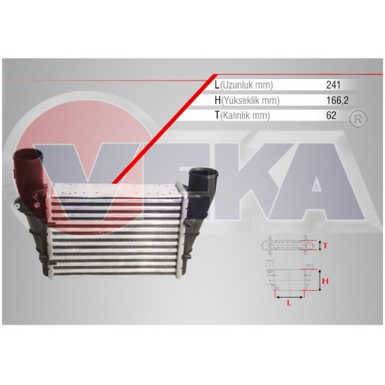 VEKA Turbo Radyatörü Volkswagen Passat-a4-a6 Afn-avg-aeb-apu 1, 8 T-1, 9 Audi TDI 97-00 8ml 376 - Kod 42-4400 - OEM 058145805G ürün görseli