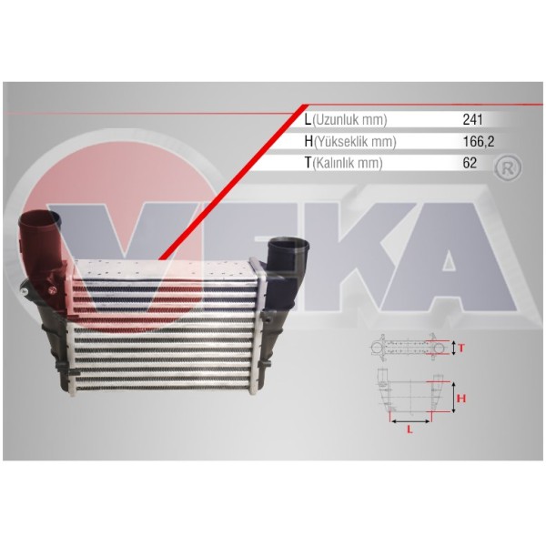 VEKA Turbo Radyatörü Volkswagen Passat-a4-a6 Afn-avg-aeb-apu 1, 8 T-1, 9 Audi TDI 97-00 8ml 376 - Kod 42-4400 - OEM 058145805G