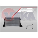 VEKA Turbo Radyatoru (Intercooler) Kelepceli Volkswagen Jetta Iii (1k2) 1.6 Audi TDI 2005-2010 - Kod 42-4414 - OEM 1K0145803AF