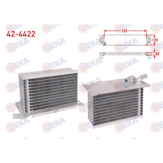 VEKA Turbo Radyatoru (Intercooler) Volkswagen Golf VI 1.2, 1.4 TSI 2007-2016 / Volkswagen Polo 1.2 TSI 2009-2022 / Audi A3 - Seat Leon 1.2, 1.4 TSI 2007-2012 / Skod - Kod 42-4422 - OEM 03C145749B ürün görseli