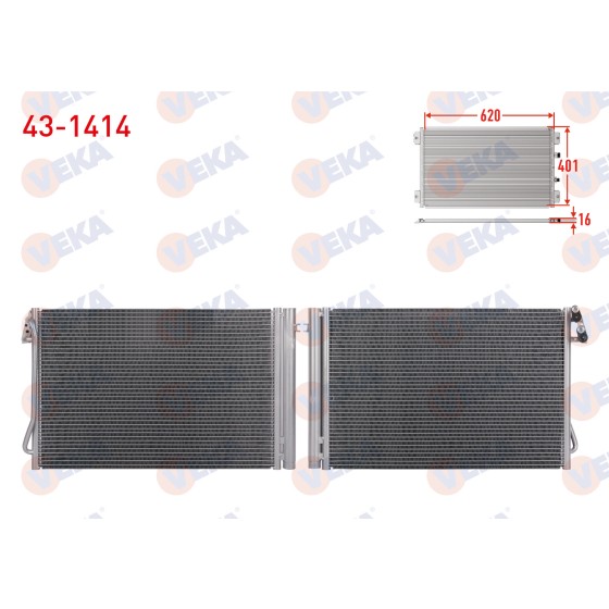VEKA Bmw Klima Radyatoru 1 Serisi (E87) 116 I 2003-2012 - Kod 43-1414 - OEM 64509169772 ürün görseli