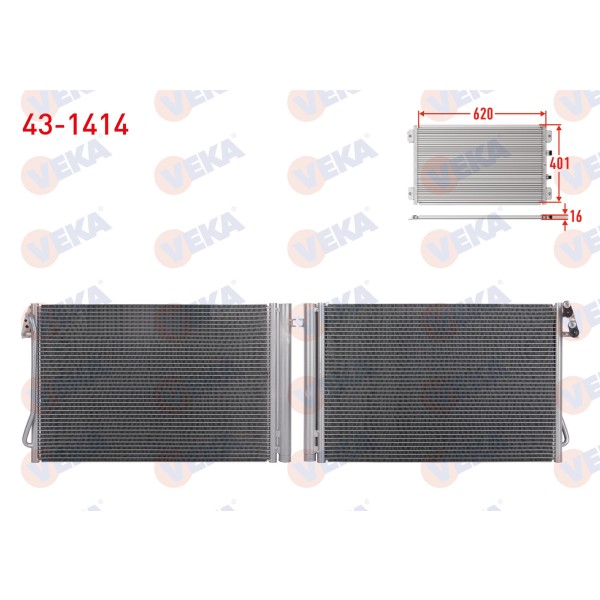 VEKA Bmw Klima Radyatoru 1 Serisi (E87) 116 I 2003-2012 - Kod 43-1414 - OEM 64509169772