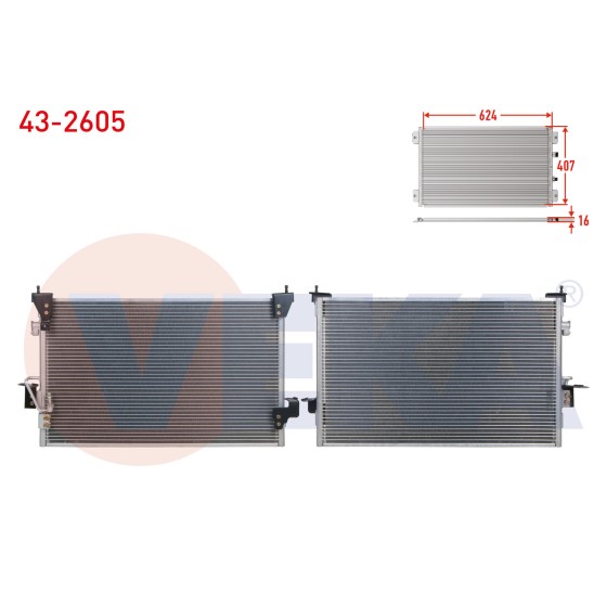 VEKA Klima Radyatoru Land Rover Discovery II (L318) 2.5 TD5 - 4.0 V8 1998-2004 - Kod 43-2605 - OEM JRB100790 ürün görseli