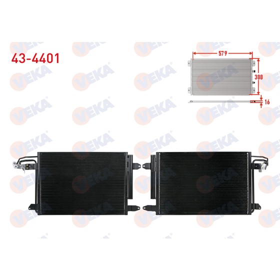 VEKA Klima Radyatoru Volkswagen Golf V (1k1) 1.6i A-t / M-t 2003-2009 - Kod 43-4401 - OEM 1K0820411J ürün görseli