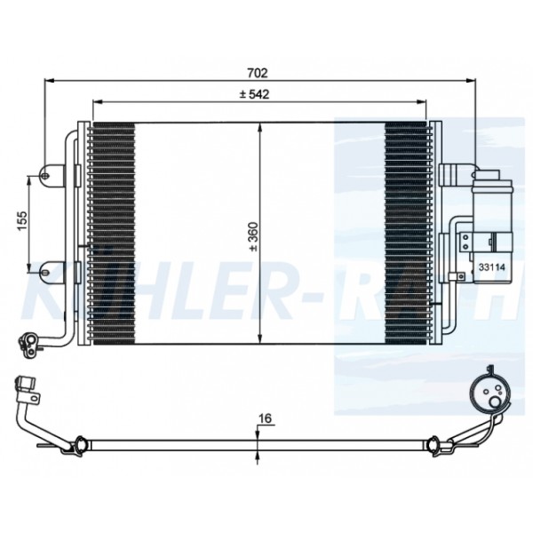VEKA Klima Radyatörü Volkswagen Golf 4 1.4i. 16V Tuplu M-t 1997-2005 - Kod 43-4411 - OEM 1J0820413A