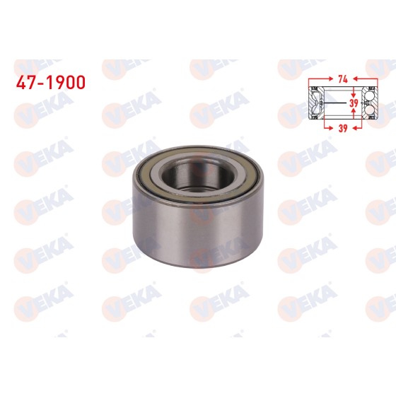 VEKA ON Tekerlek Rulmani Sol-sag Absli Ford Transit Ford Connect 1.8 TDCI 2003-2013 2t14 1k018 BB - Kod 47-1900 - OEM 1484269 ürün görseli
