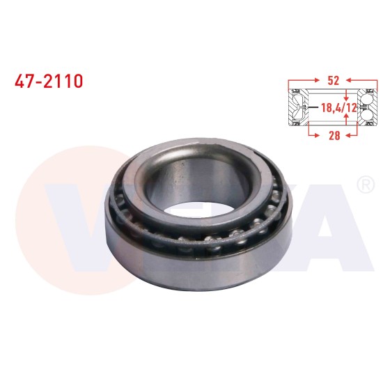 VEKA Arka Tekerlek Rulmani Sol-sag, 4 / 12 Hyundai Excel 1.5i 1990-1995 - Kod 47-2110 - OEM 52720-24210 ürün görseli