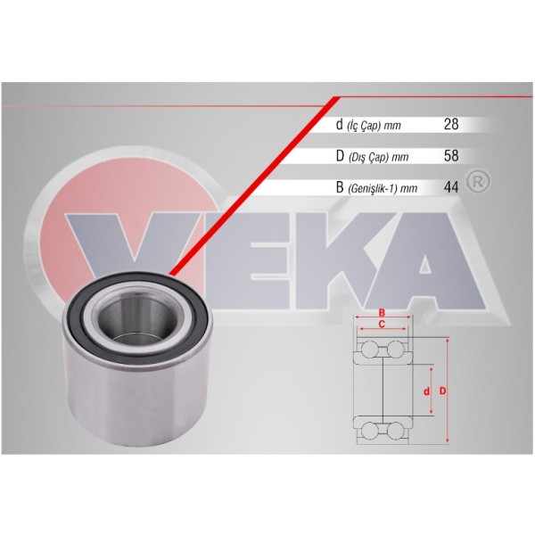 VEKA Arka Tekerlek Rulmani Sol-sag Opel Corsa D 1.3 CDTI 2006-2014 - Kod 47-3206 - OEM 4706538