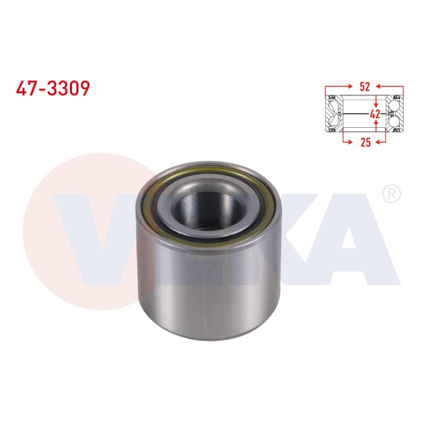 VEKA Arka Tekerlek Rulmani Sol-sag C-elysee 1.6 HDI 2012- / 301 1.6 HDI 2012- / 208 1.2- 1.4 Hdi-1.6 HDI 2012- / C3 II 1.4 Hdi-1.6 HDI 2009-2016 - Kod 47-3309 - OEM