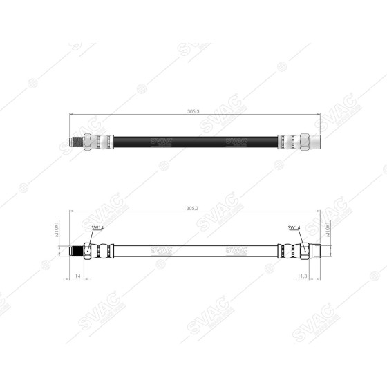 BLUEMAX Arka Fren Hortumu - Merc. C Serie W202 - S Serie W140 - / 8 93-00 - Kod 50-0104 - OEM 0004283535 ürün görseli