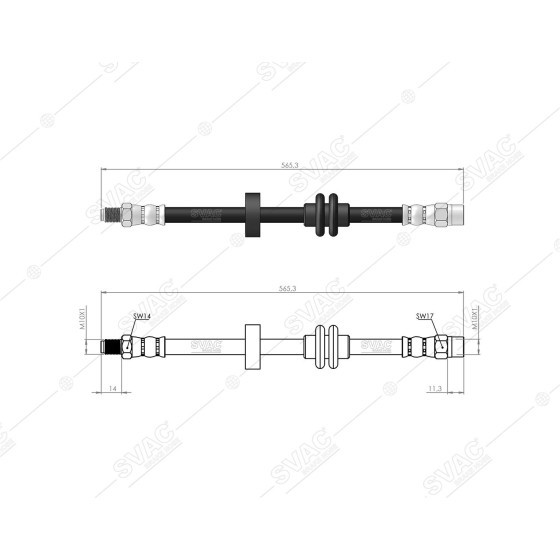 BLUEMAX Ön Fren Hortumu - Merc. S Serie W140 - S Serie Coupe C140 91-98 - Kod 50-0113 - OEM 1404200048 ürün görseli