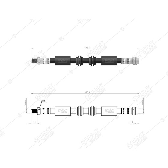 BLUEMAX Ön Fren Hortumu - Merc. Gl-serie X166-m Serie W166 - Kod 50-0117 - OEM 1664200348 ürün görseli