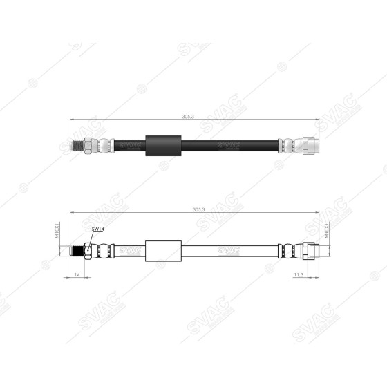 BLUEMAX Ön Fren Hortumu - Merc. A Serie W168- C Serie W203- 97-04 - Kod 50-0120 - OEM 1684280335 ürün görseli