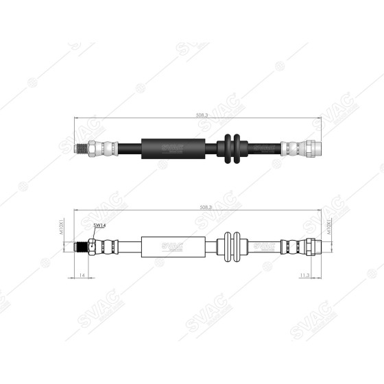 BLUEMAX Ön Fren Hortumu - Merc. C Serie W202 - S Serie W140 93-00 - Kod 50-0124 - OEM 2024200148 ürün görseli