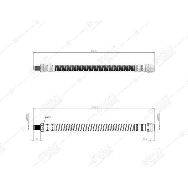 BLUEMAX Arka Fren Hortumu - Merc. C Serie W204 - R230 07 - 14 - Kod 50-0126 - OEM 2044200048