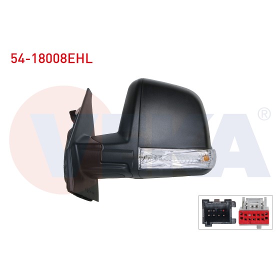VEKA Dis Dikiz Aynasi Sol Elektrikli Isitmali Sinyalli Tek Camli Fiat Doblo (152, 263) 2010- / Opel Combo D 2012 - Kod 54-18008EHL - OEM 1426598 ürün görseli