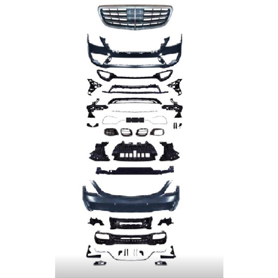 WENDER Body Kit W222 Pdcli:ön / Arka, 2b2-çıkış, Acc Panj-lu, Egz.uçlu -Amg S63 Black-line - OEM A2222103 ürün görseli
