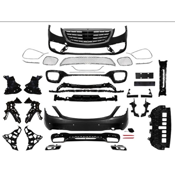 WENDER Body Kit W222 Pdcli:ön / Arka, 2b2-çıkış, Acc Panj-lu, Egz.uçlu -Amg S65 Chrome-line- 2017 - OEM A2222112 ürün görseli