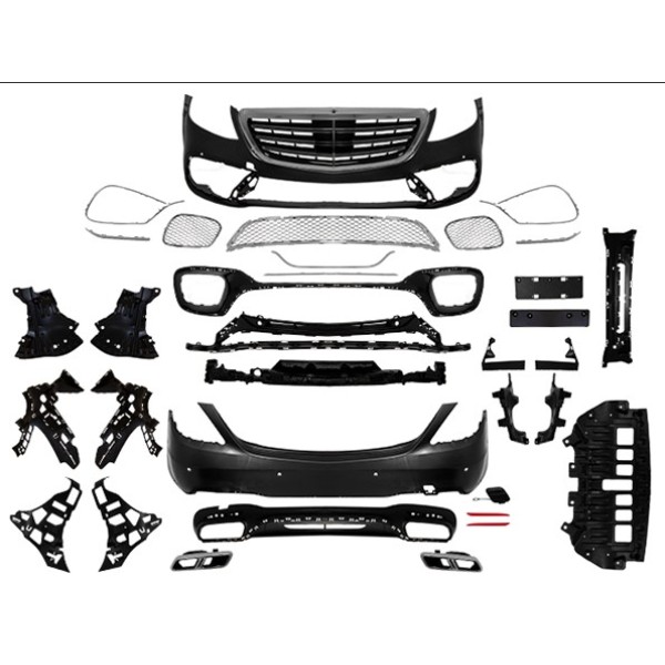 WENDER Body Kit W222 Pdcli:ön / Arka, 2b2-çıkış, Acc Panj-lu, Egz.uçlu -Amg S65 Chrome-line- 2017 - OEM A2222112