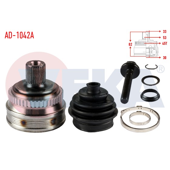 VEKA Aks Kafası - Sol-sag ON Dis Audi 80 1.6 Absli 45 Dis Uzunluk 82mm 1986-1996 - Kod AD-1042A - OEM 893498099G ürün görseli