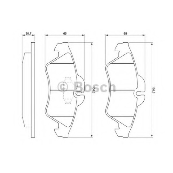 Bosch Fren Balata ÖN Takim Mercedes-benz Sprinter 308, 312, 313, 316 CDI -Vito 108, 110, 112 D 901, 902, 903 - Kod BCH0986TB2030 - OEM A0024203920 ürün görseli
