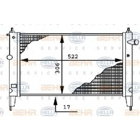 BEHR SU Radyatörü Opel Astra F 1.4 Klimasiz - Kod BHR8MK376716071 - OEM 1300114 ürün görseli
