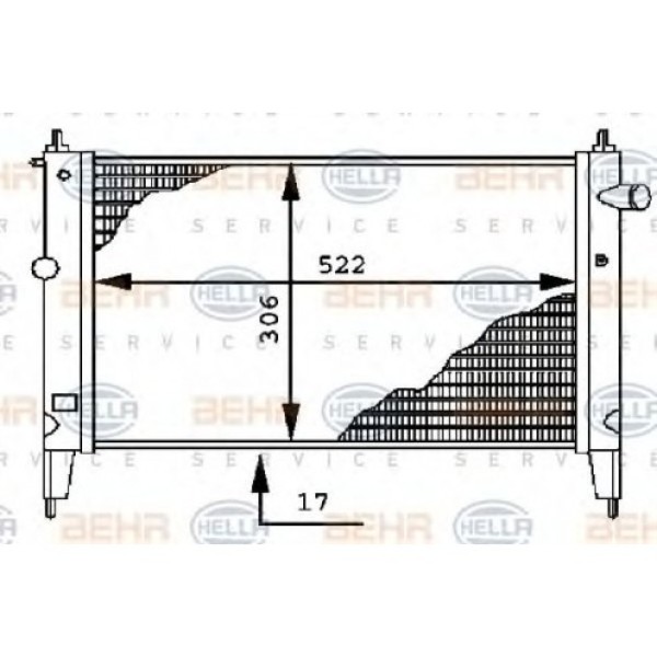 BEHR SU Radyatörü Opel Astra F 1.4 Klimasiz - Kod BHR8MK376716071 - OEM 1300114