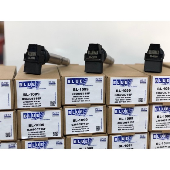 BLUEMAX Ateşleme Bobini - Volkswagen Polo-golf4-golf5-volkswagen Bora-seat Cordoba-skoda Fabia Bby-bky-bbz-bcb-bmy-blg-caxa-cava-bag-blf-blp 1, 4 16v-1, 4 Tsi-1, 6 FSI 99 - Kod BL-1099 - OEM 036905715F ürün görseli