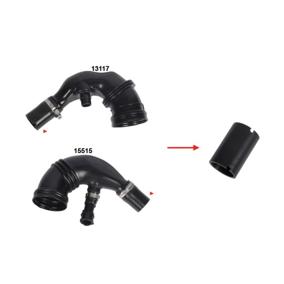 BLUEMAX Turbo Borusu Hortumu Fiat Doblo Fiat Idea Fiat Panda Fiat Punto Strada 1.3 D MULTIJET - Kod BL-15531 - OEM 518971505187445952036350 ürün görseli