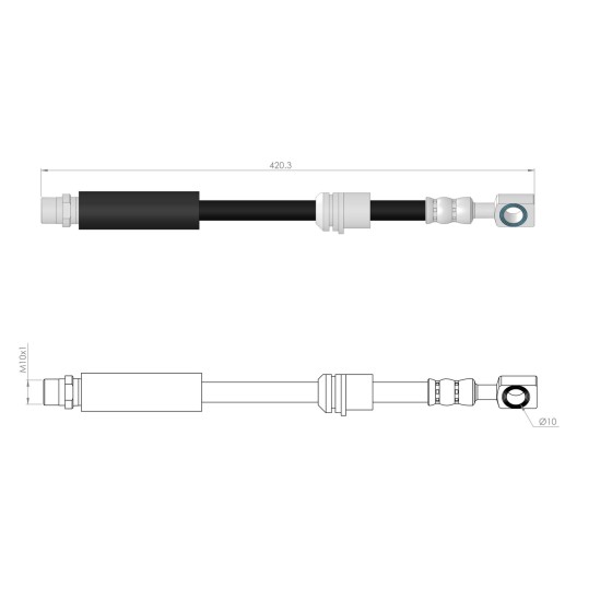 BLUEMAX Ön Fren Hortumu - Opel Astra G- Opel Zafira A 98-09 - Kod BL-30-0117 - OEM 90498319 ürün görseli