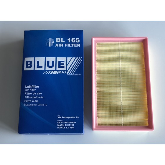 BLUEMAX Hava Filtresi - T5-t6 Axb-axd-caaa-caab-caac-caad-cxgb 1, 9 Audi Tdi-2, 0 Audi Tdi-2, 5 Audi TDI E587L / LX786 (Koli Adeti 20) - Kod BLA-165 - OEM 7H0129620 ürün görseli
