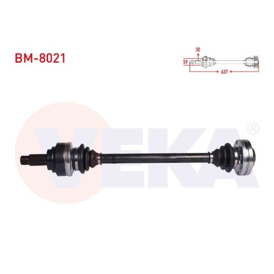 VEKA Komple Aks Sol-sag Arka Bmw X5 (E53) 3.0 D Uzunluk 637 Mm 2000-2007 - Kod BM-8021 - OEM 33207500915 ürün görseli