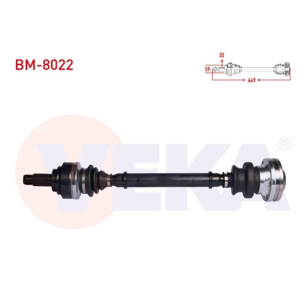 VEKA Komple Aks Sol-sag Arka Bmw 5 Serisi (E60) 530 D Uzunluk 649 Mm 2003-2010 - Kod BM-8022 - OEM 33207572429